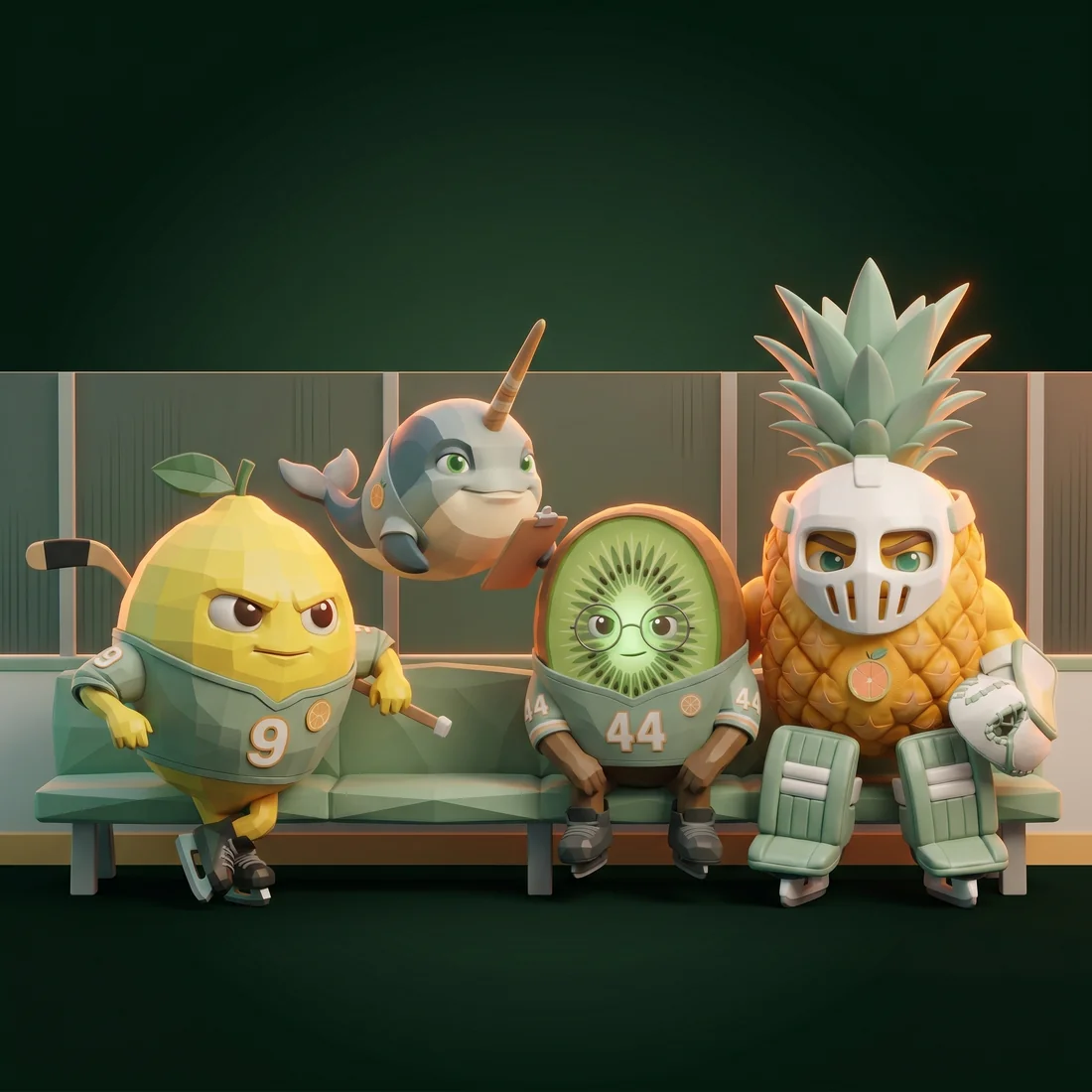 The Citrus Squad on the bench
